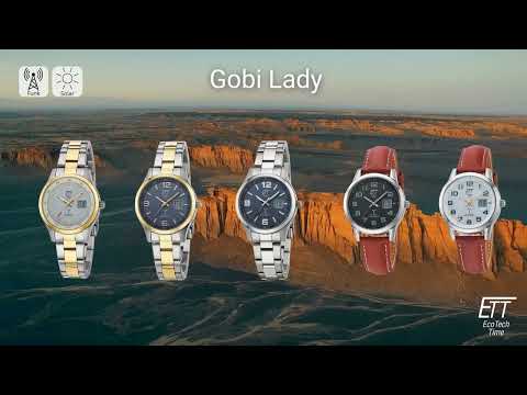 ETT ELS-11588-22L Solar Drive Radio Controlled Gobi Women's Watch 34mm 5ATM