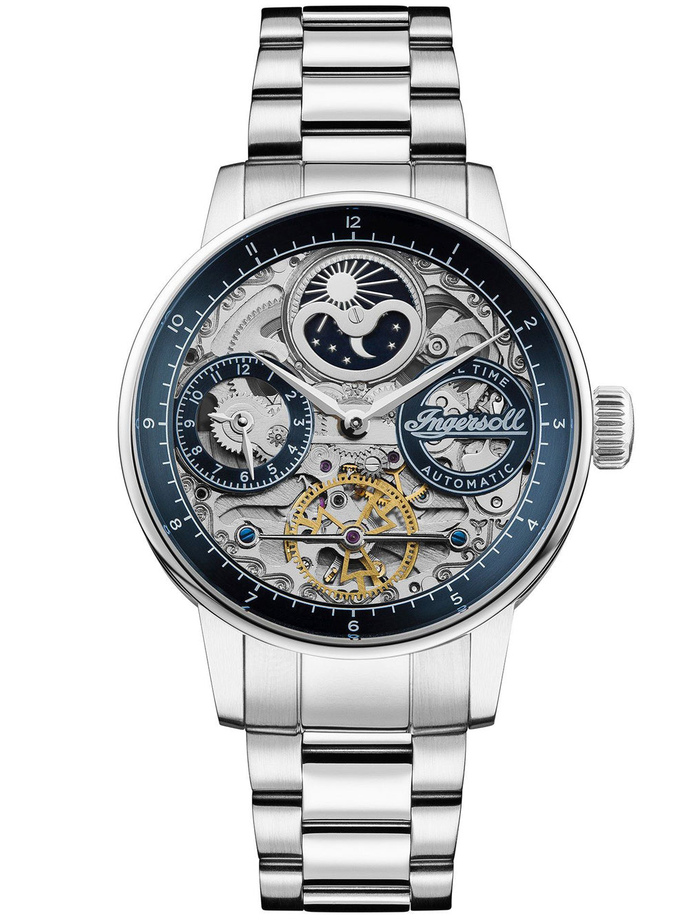 Ingersoll I07707 The Jazz Dual Time Automatic Men's Watch 42mm 5ATM