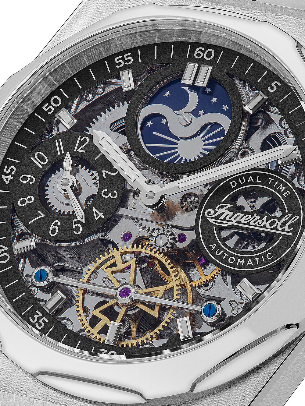 Ingersoll I12901 The Broadway Dual Time Automatic men's watch 43mm 5ATM