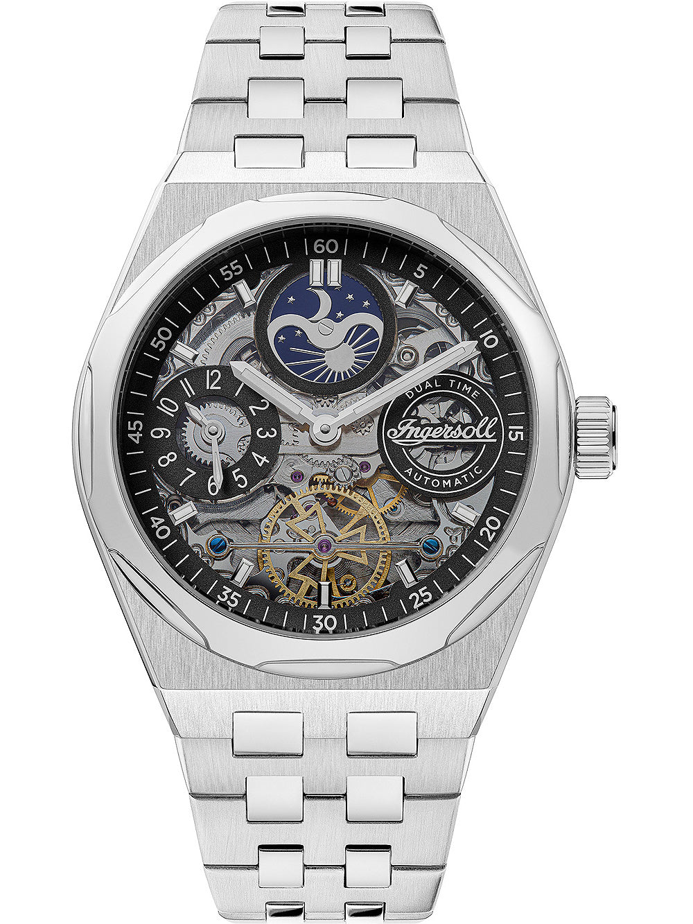 Ingersoll I12901 The Broadway Dual Time Automatic men's watch 43mm 5ATM