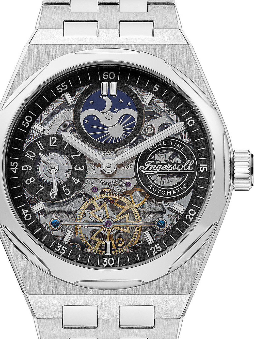 Ingersoll I12901 The Broadway Dual Time Automatic men's watch 43mm 5ATM