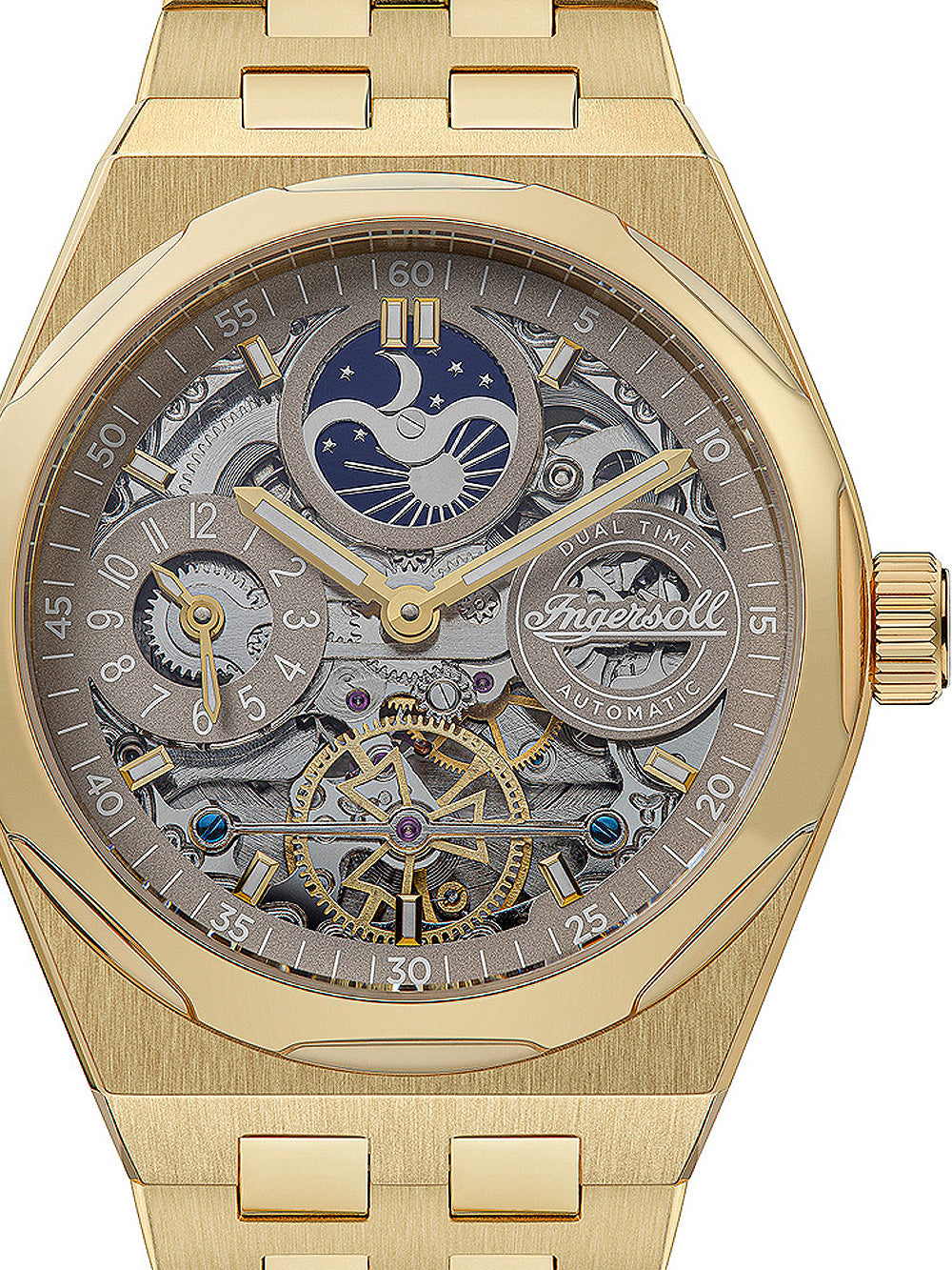 Ingersoll I12902 The Broadway Dual Time Automatic men's watch 43mm 5ATM