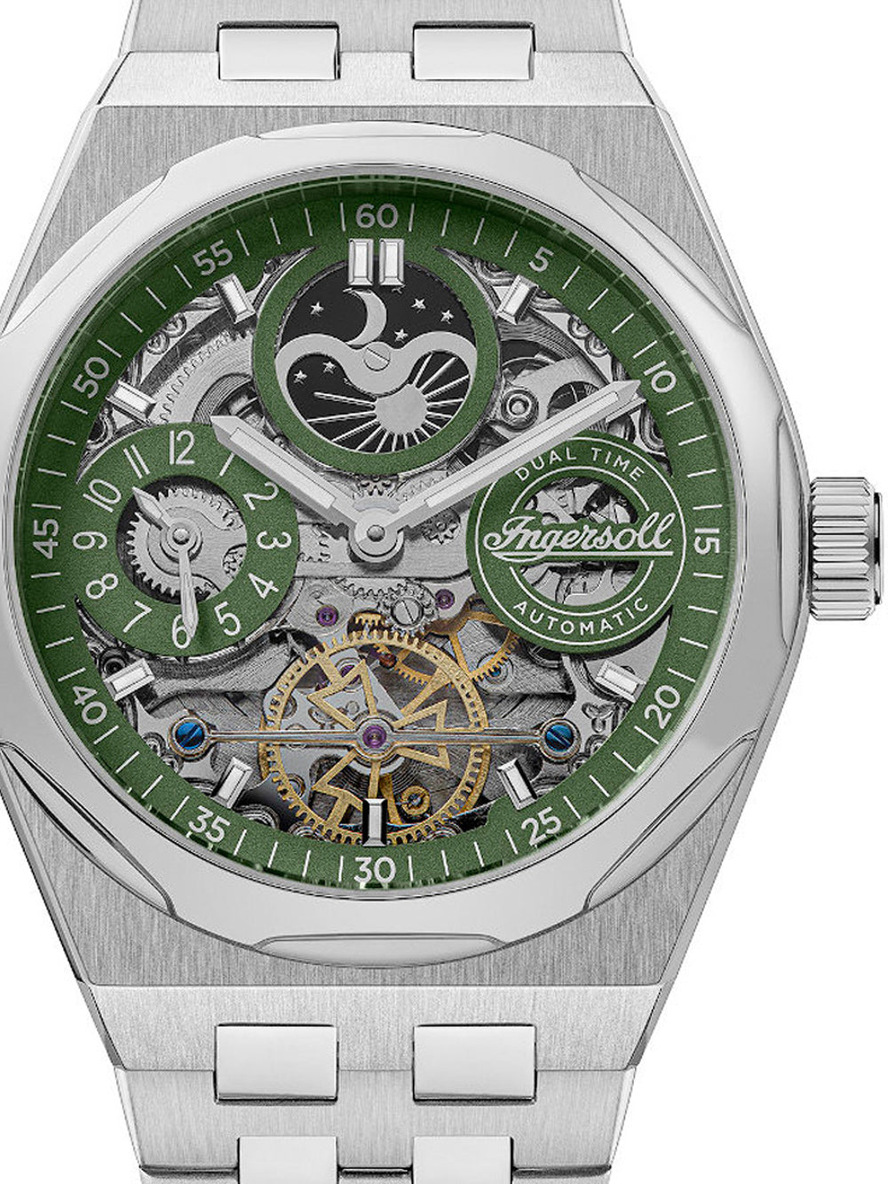 Ingersoll I12905 The Broadway Dual Time Automatic men's watch 43mm 5ATM