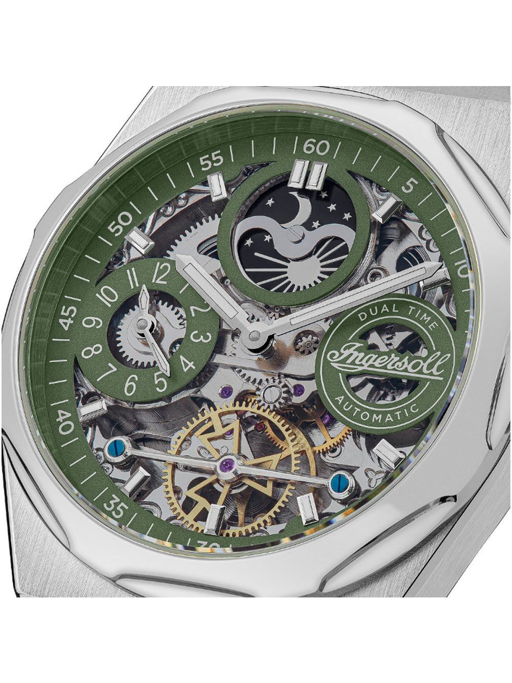 Ingersoll I12905 The Broadway Dual Time Automatic men's watch 43mm 5ATM