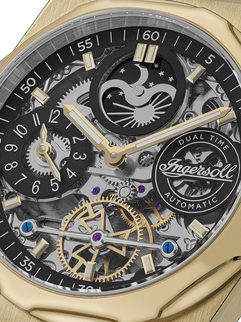 Ingersoll I12907 men's watch Broadway Dual Time Automatic 43mm 5ATM