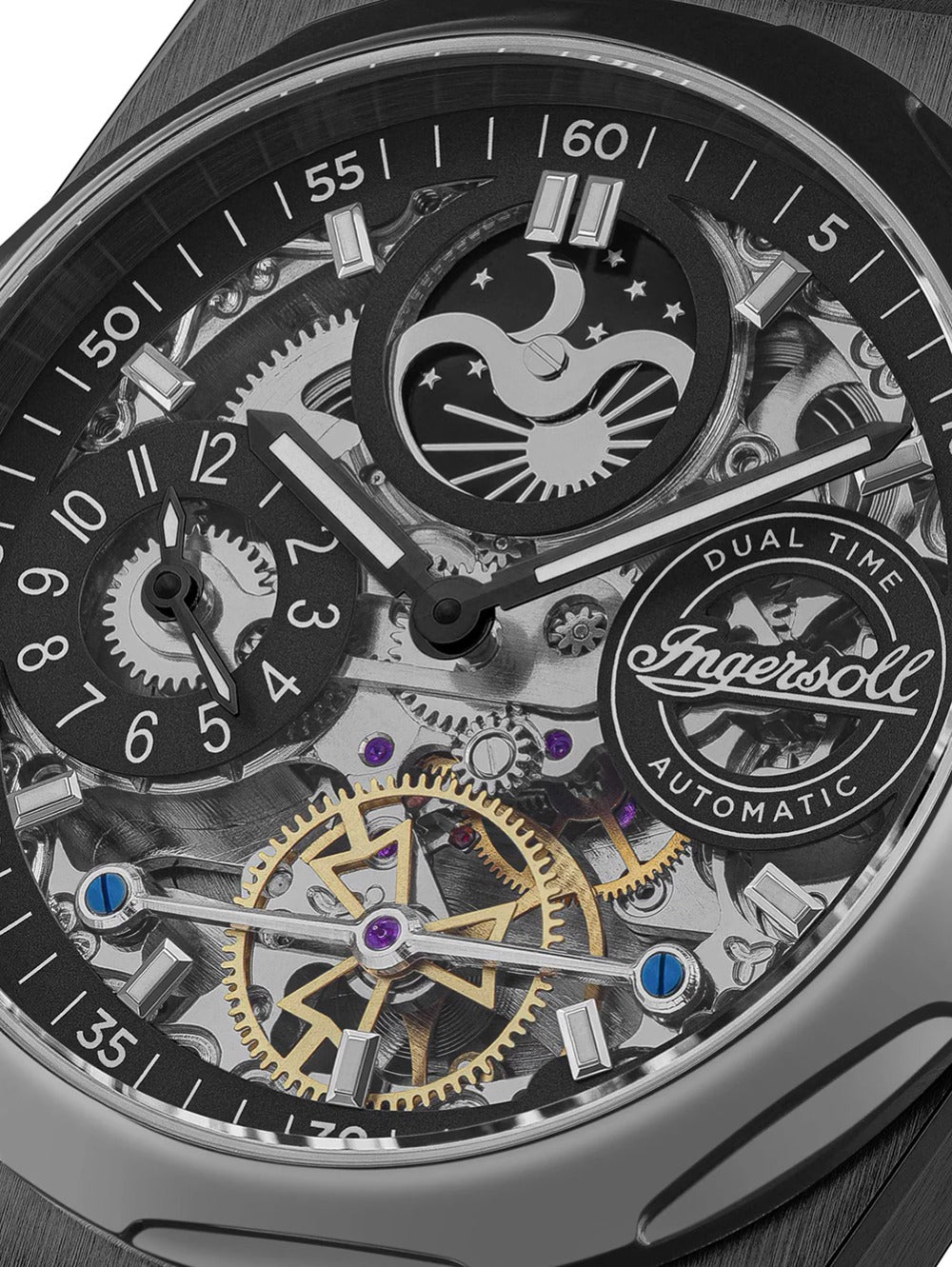 Ingersoll I12908 men's watch Broadway Dual Time Automatic 43mm 5ATM