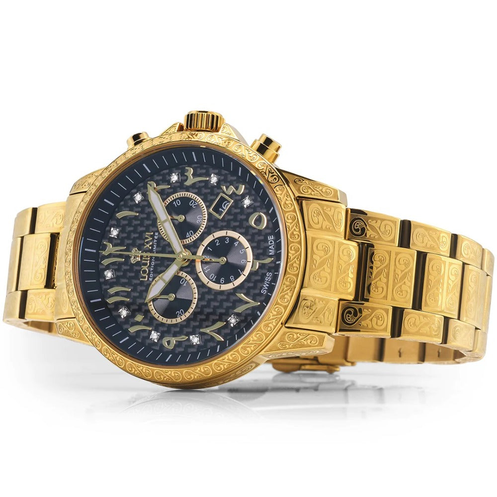 Louis XVI LXVI1094 Palais Royale Arabic Chronograph men's watch 43mm 10ATM