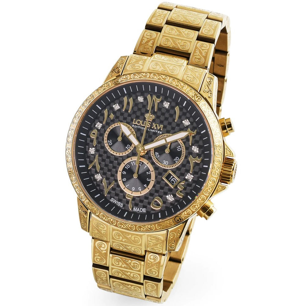 Louis XVI LXVI1094 Palais Royale Arabic Chronograph men's watch 43mm 10ATM