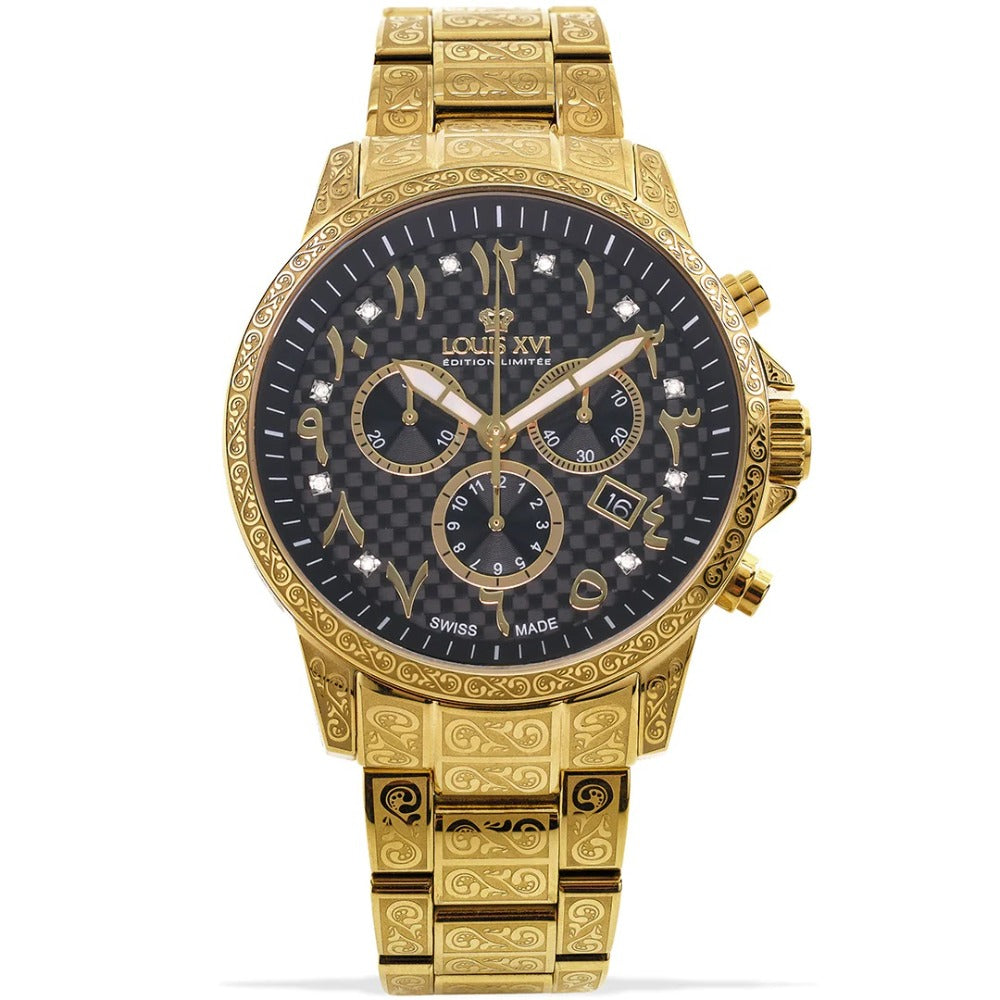 Louis XVI LXVI1094 Palais Royale Arabic Chronograph men's watch 43mm 10ATM