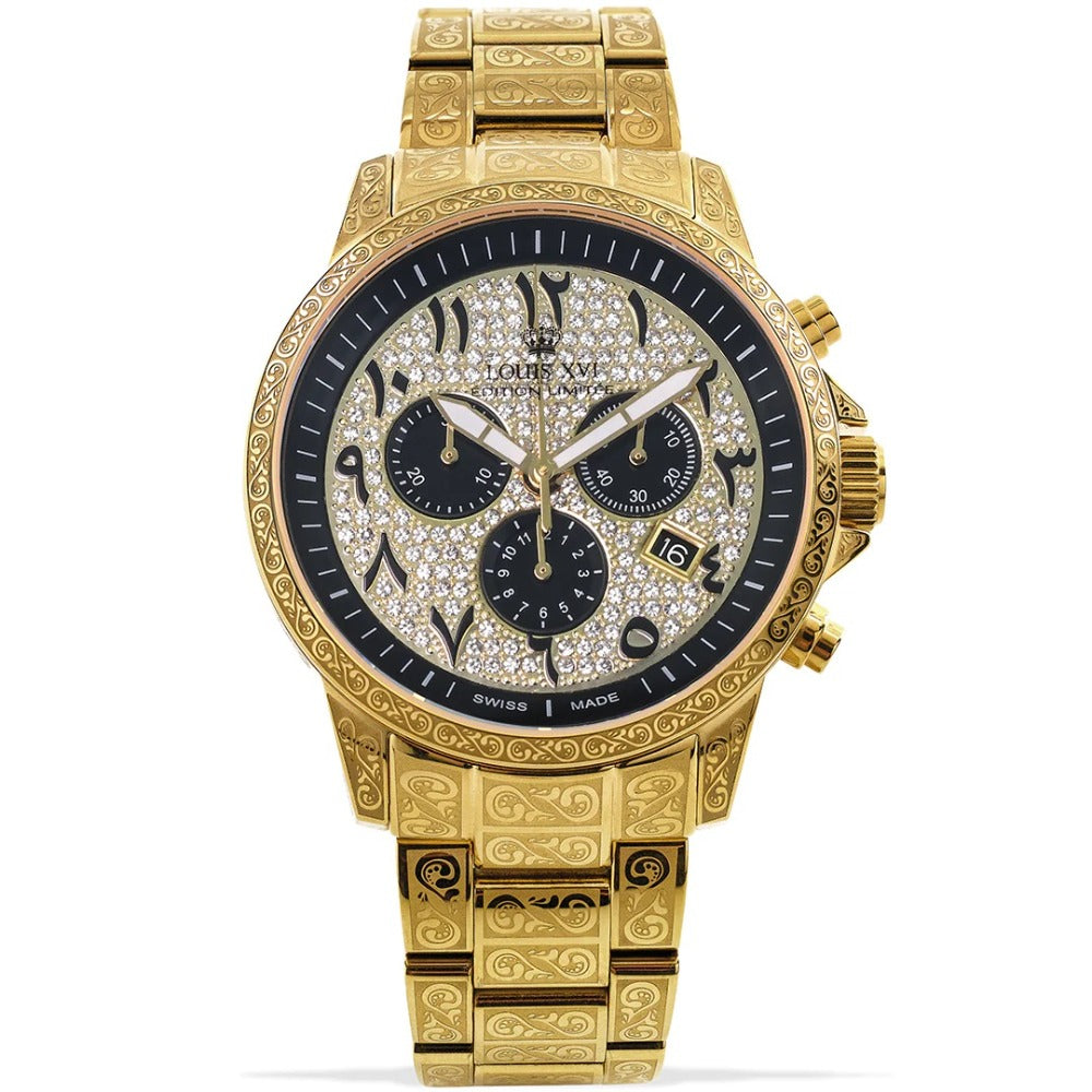 Louis XVI LXVI1096 Palais Royale Arabic Chronograph men's watch 43mm 10ATM