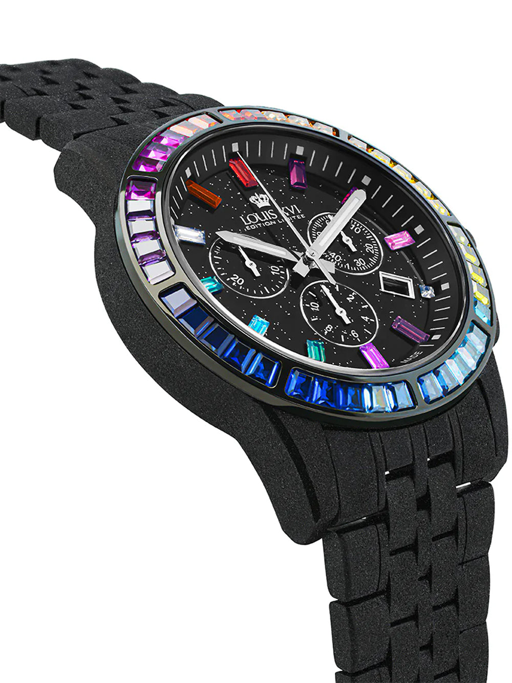 Louis XVI LXVI1129 men's watch Majeste Frosted Iced Out Chronograph 43mm 5ATM