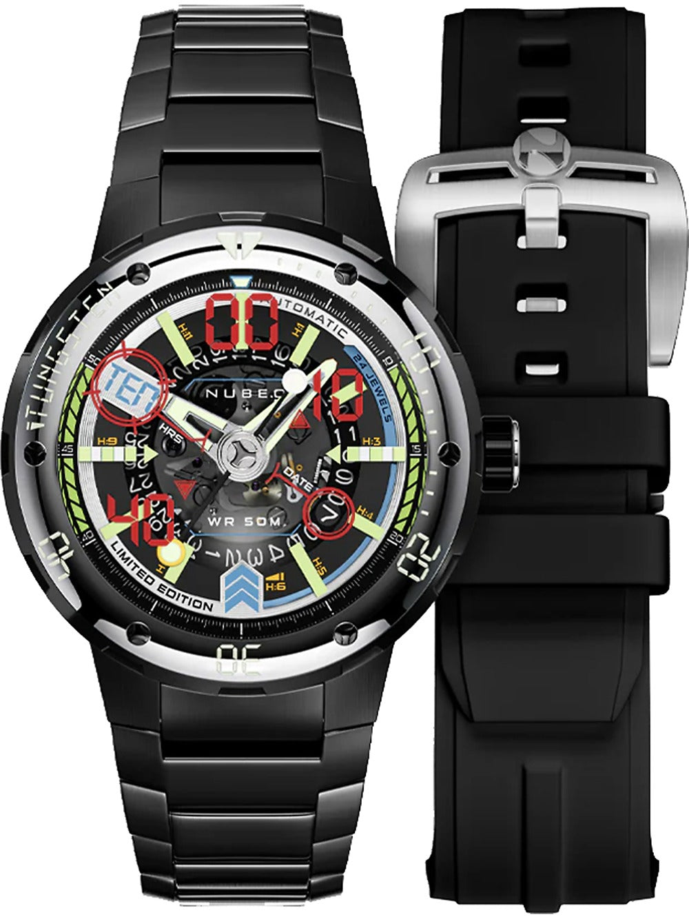 Nubeo NB-6090-22 men's watch Mariner 9 Automatic Limited Edition 50mm 5ATM