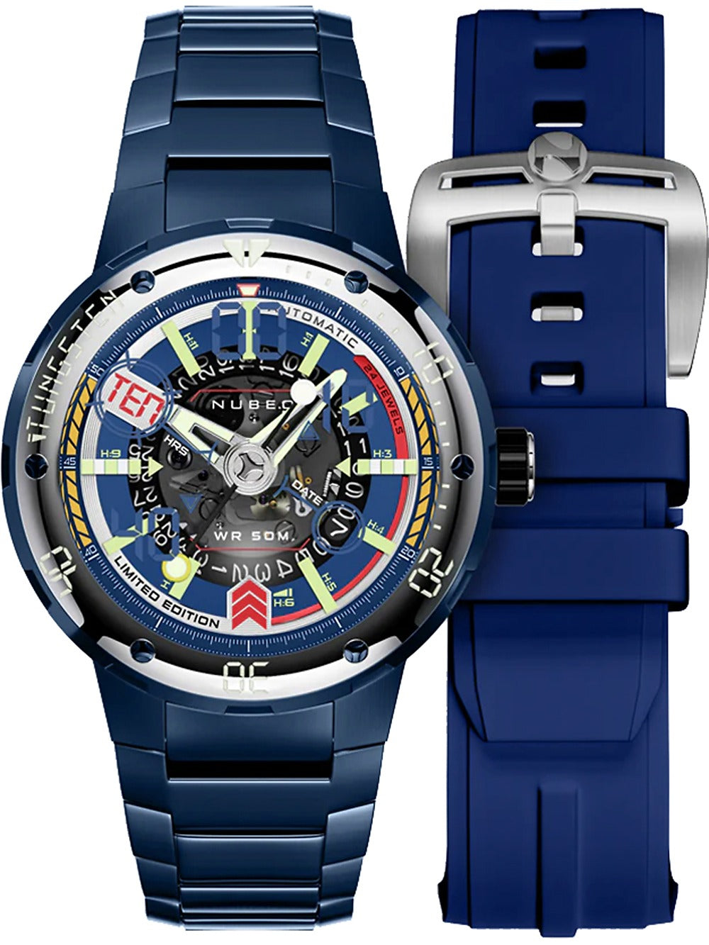 Nubeo NB-6090-33 men's watch Mariner 9 Automatic Limited Edition 50mm 5ATM