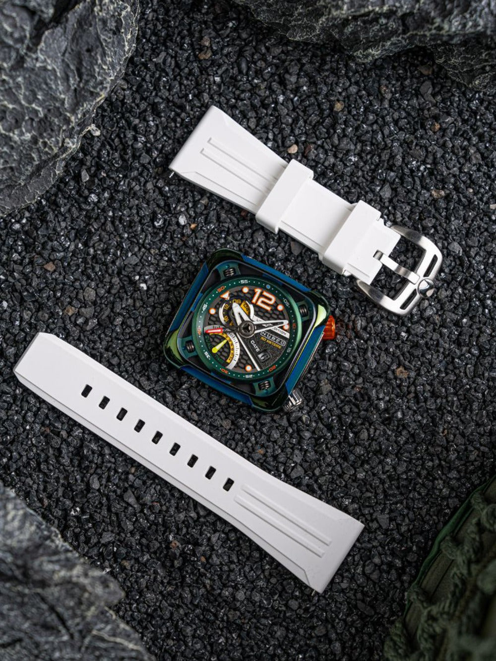 Nubeo NB-6096-02 men's watch Ecliptic Dual Time 45mm 5ATM