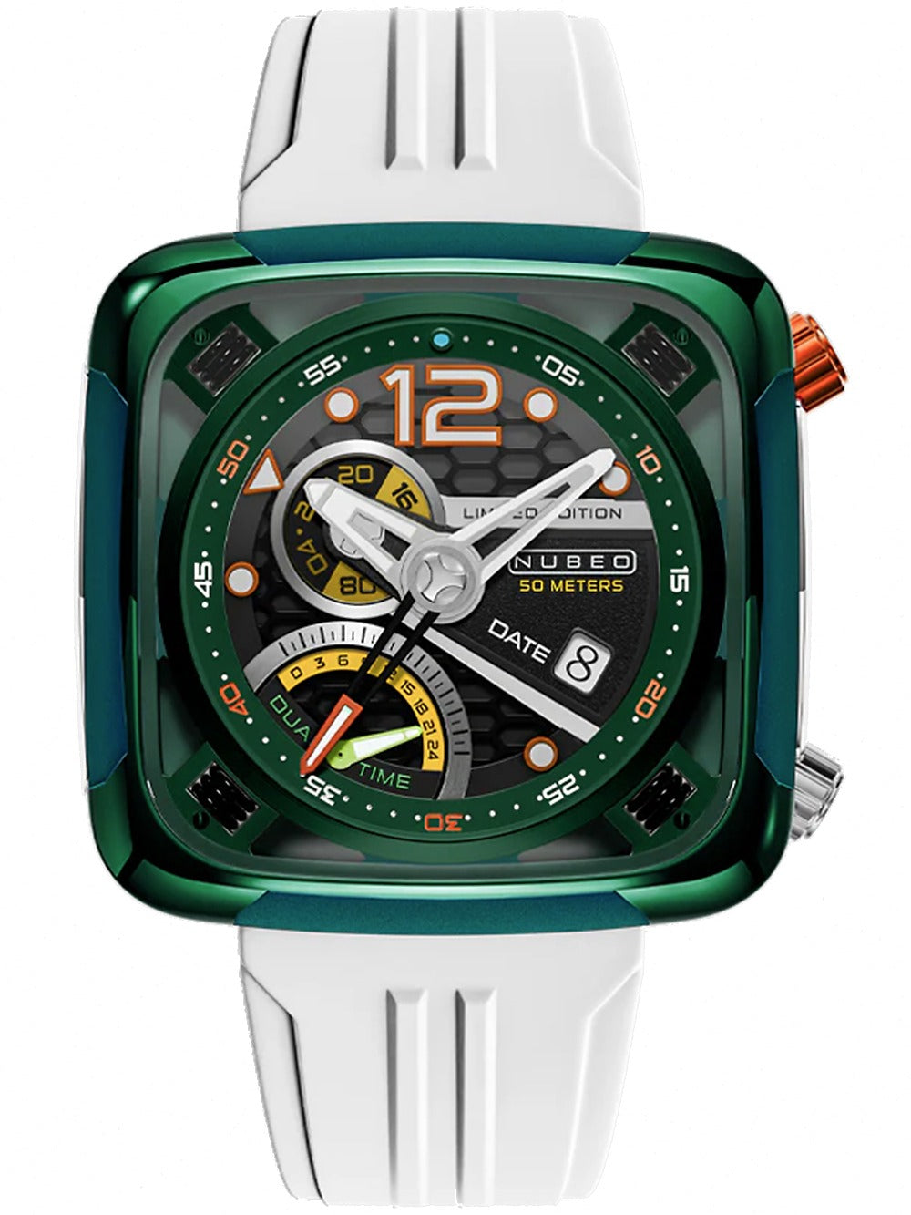 Nubeo NB-6096-02 men's watch Ecliptic Dual Time 45mm 5ATM