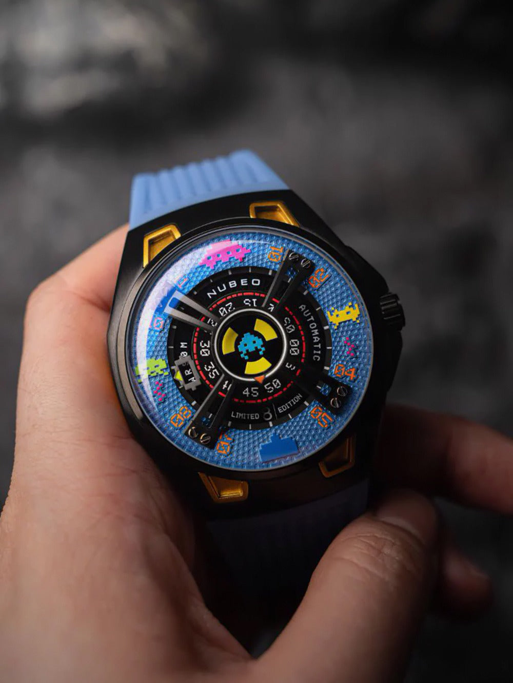 Nubeo NB-6099-SI-03 men's watch Space Invaders Limited Edition Automatic 44mm 5ATM