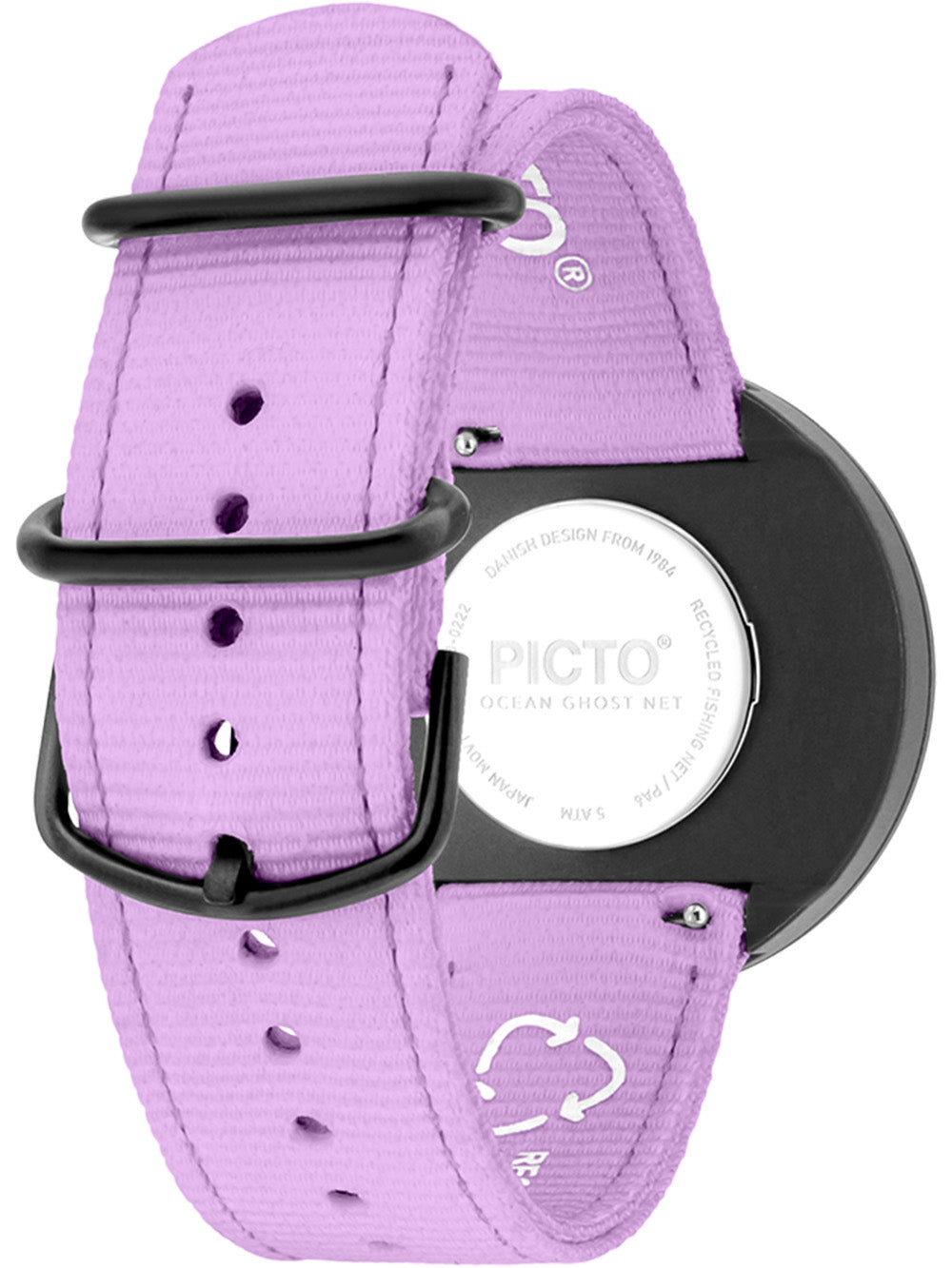 PICTO R44019-R018 Unisex watch Ghost Nets Light Orchid 40mm 5ATM