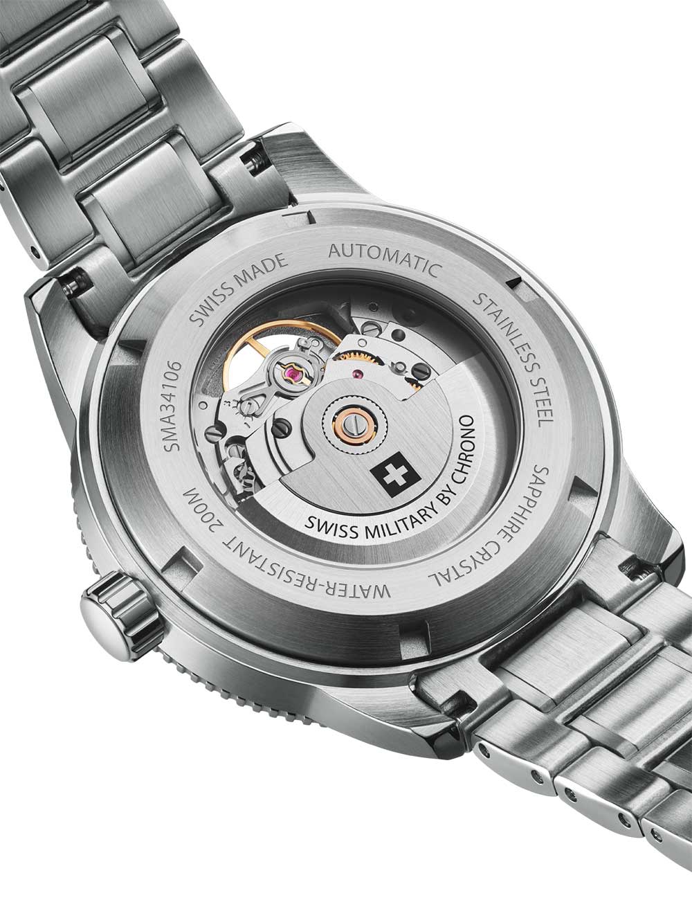 Swiss Military SMA34106.12 men's watch Automatic Open-Heart Diver 42mm 20ATM