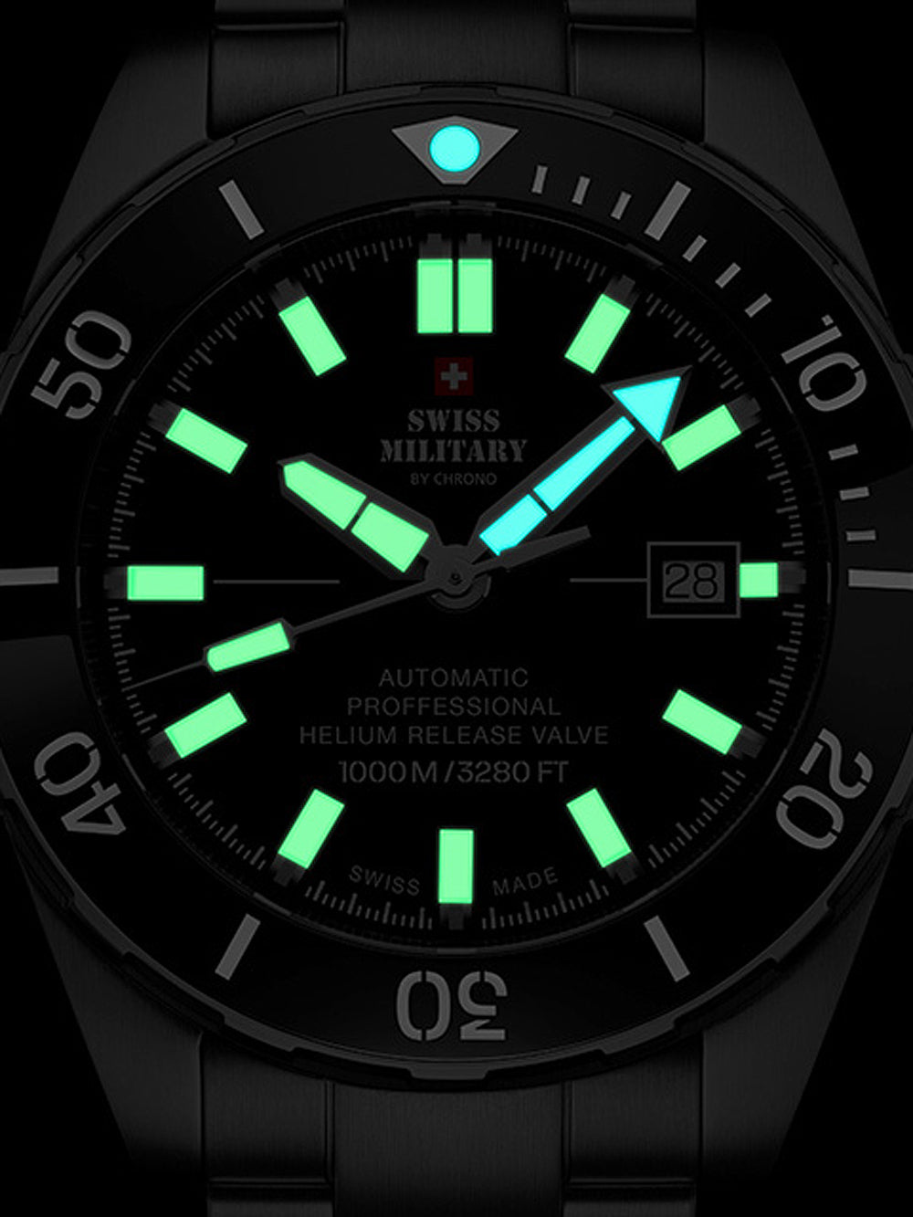 Swiss Military SMA34092.09 Automatic Diver men's watch 45mm 100ATM