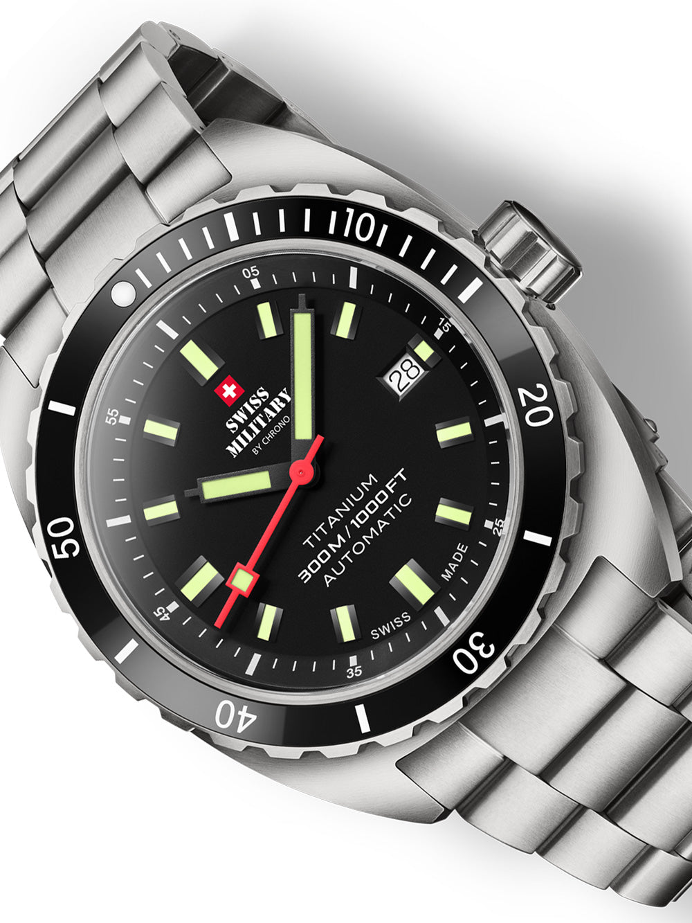 Swiss Military SMA34100.01 Diver Titanium Automatic men's watch 42mm 30ATM