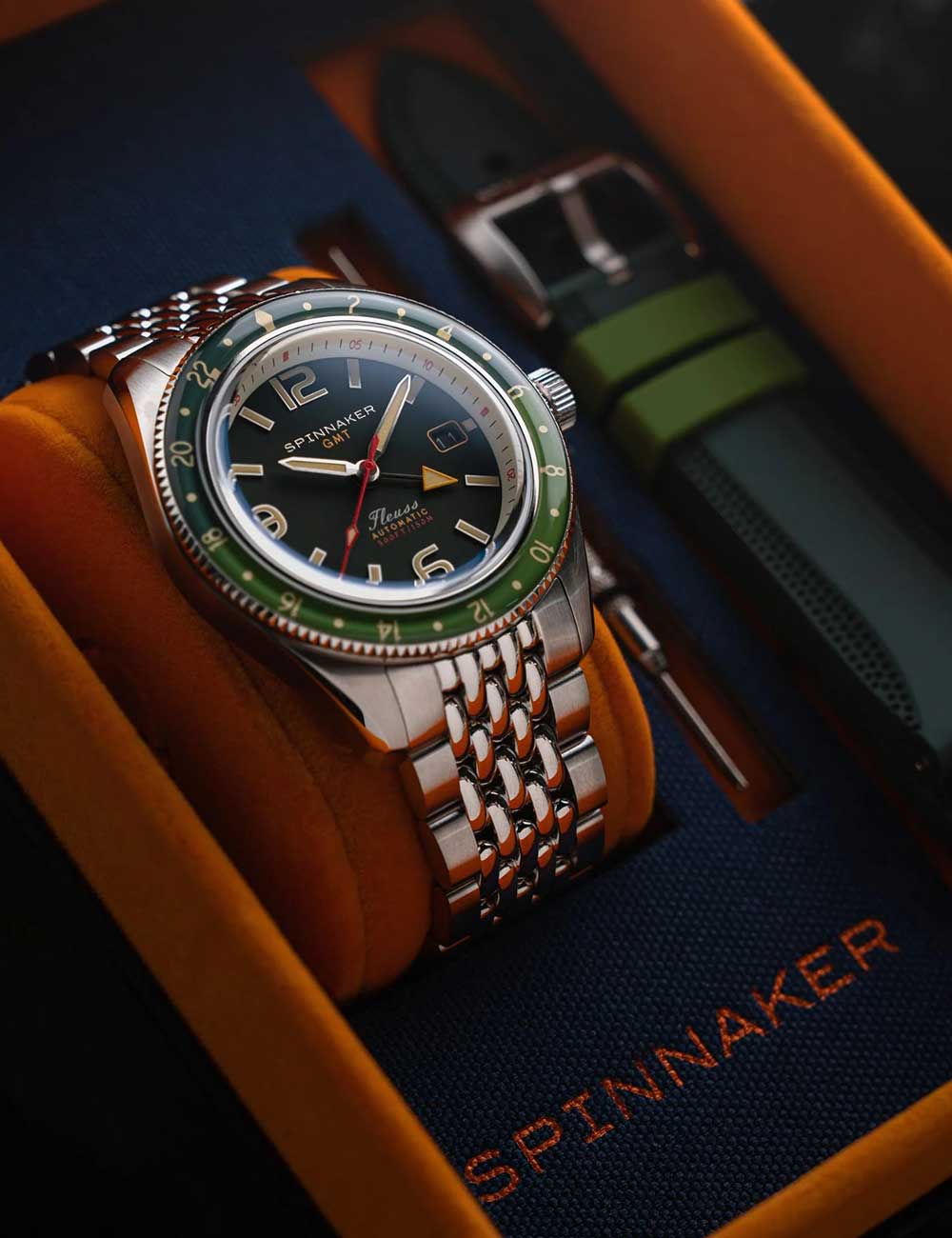 Spinnaker SP-5120-44 men's watch Fleuss GMT Automatic Set 43mm 15ATM
