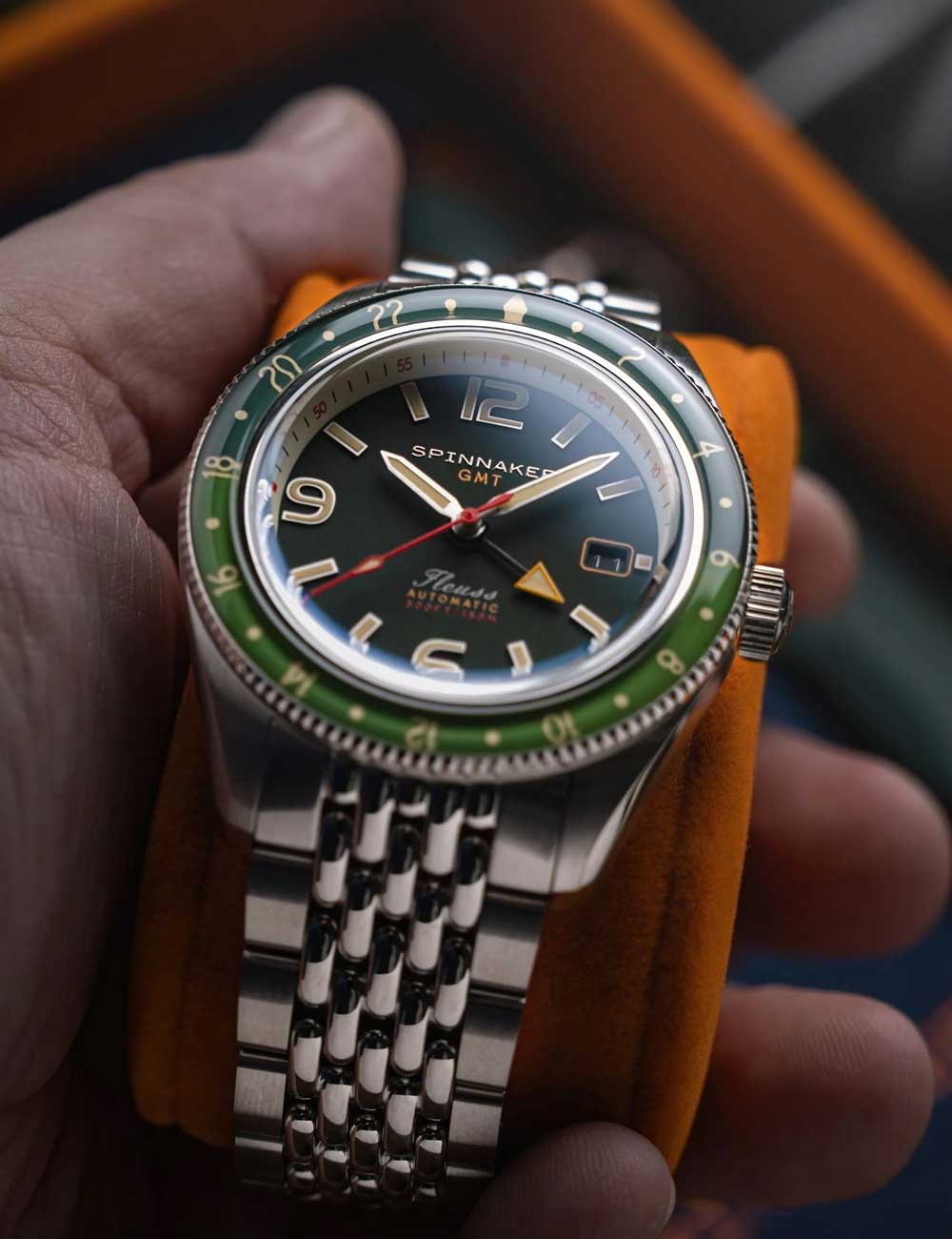 Spinnaker SP-5120-44 men's watch Fleuss GMT Automatic Set 43mm 15ATM