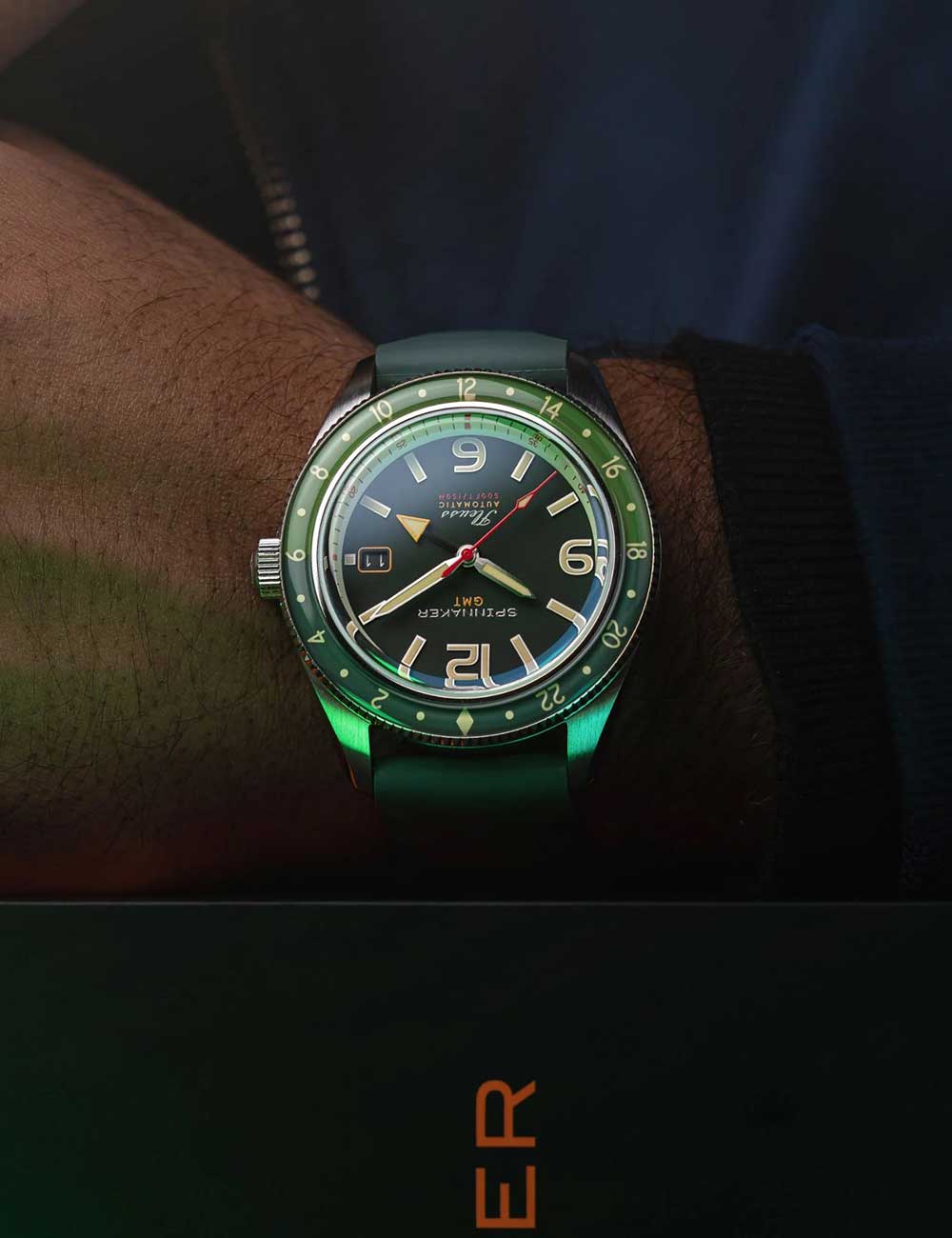 Spinnaker SP-5120-44 men's watch Fleuss GMT Automatic Set 43mm 15ATM