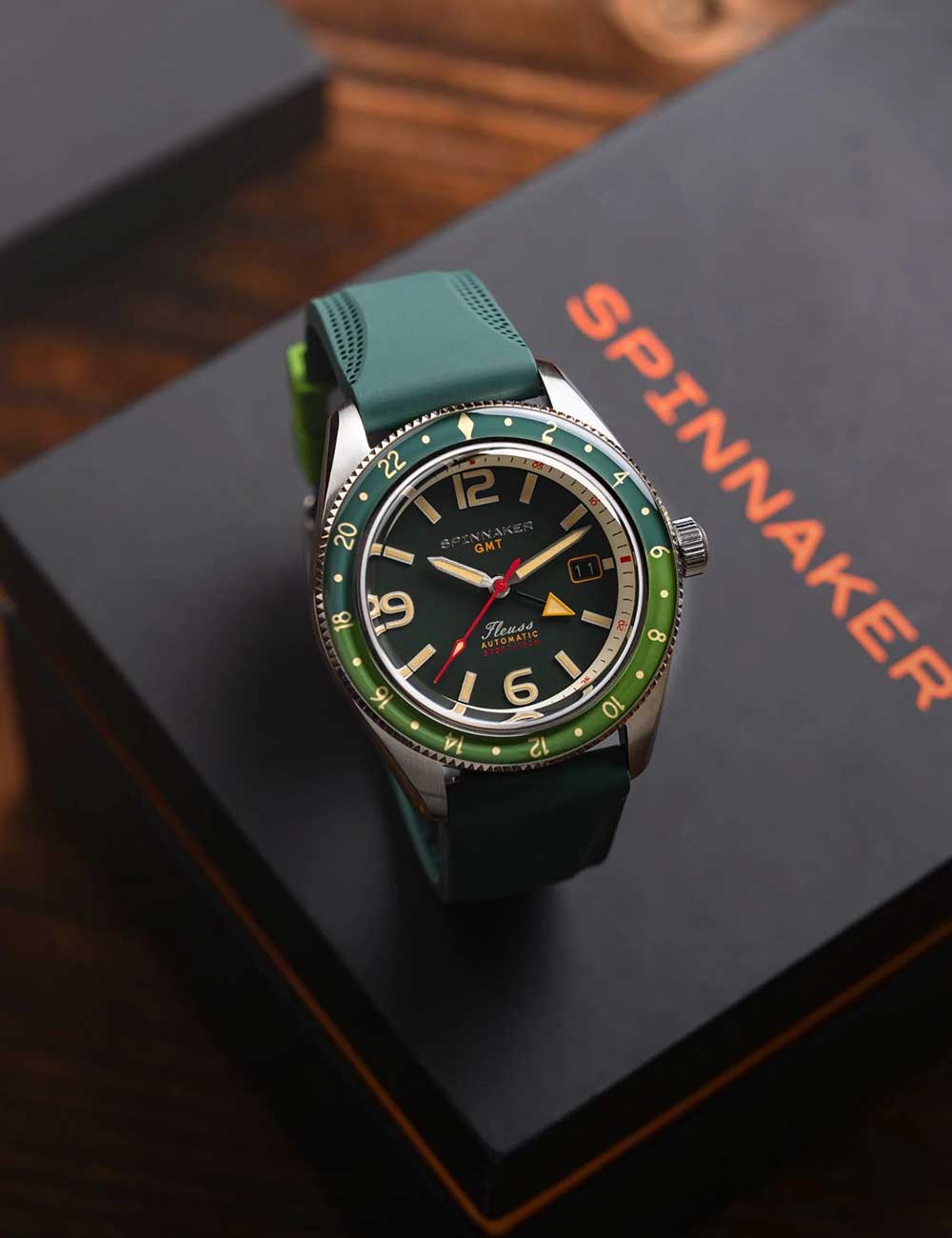 Spinnaker SP-5120-44 men's watch Fleuss GMT Automatic Set 43mm 15ATM