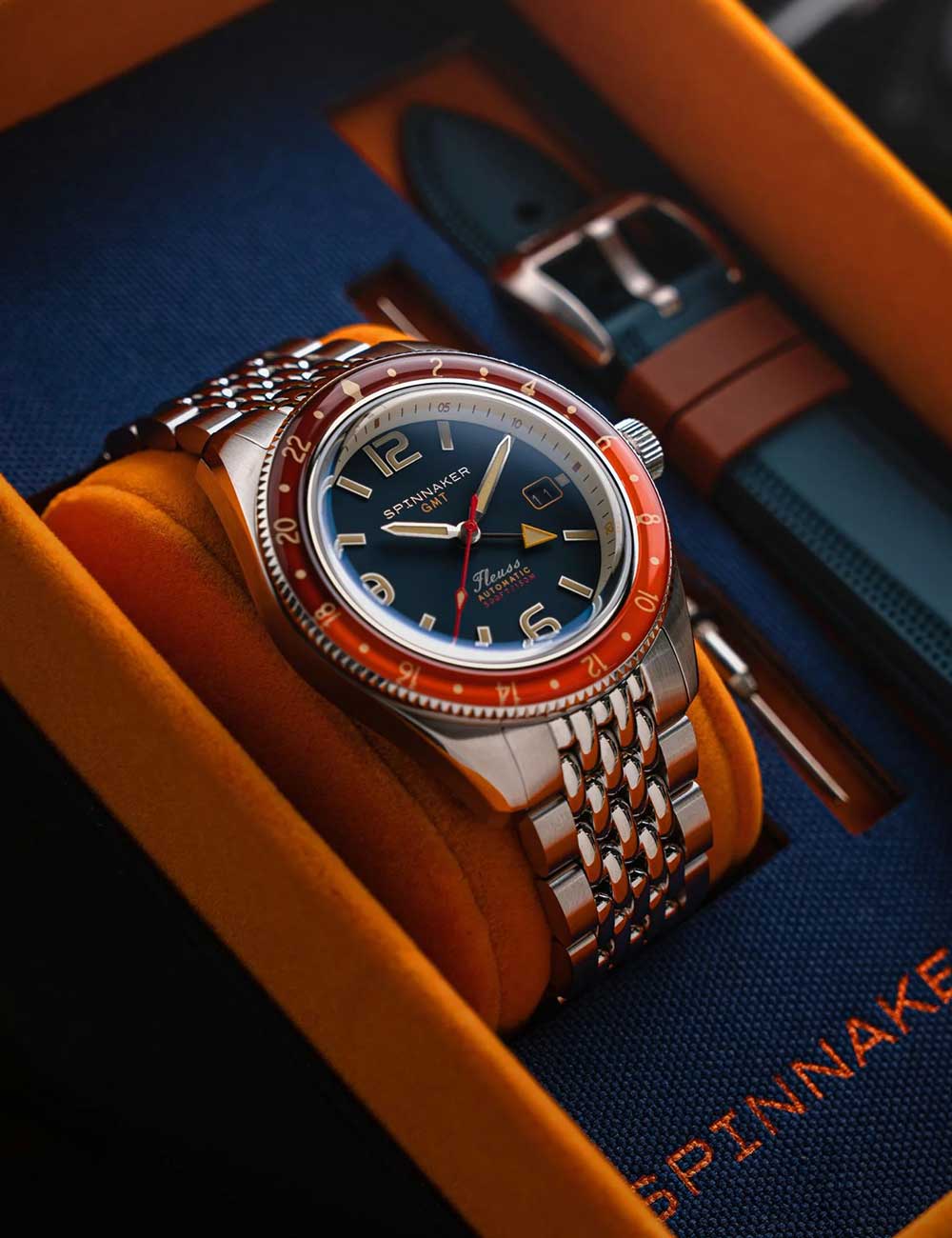 Spinnaker SP-5120-55 men's watch Fleuss GMT Automatic Set 43mm 15ATM