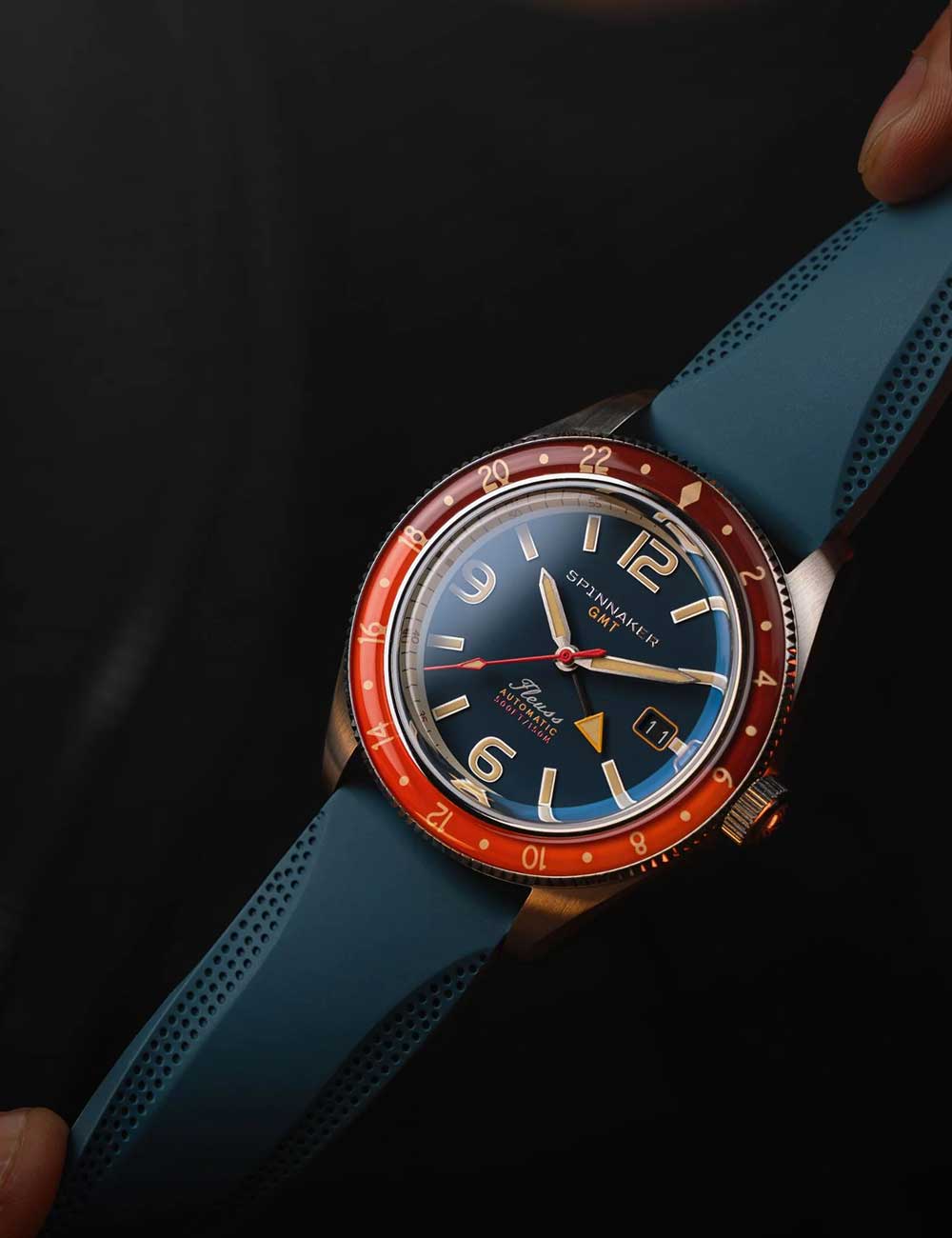 Spinnaker SP-5120-55 men's watch Fleuss GMT Automatic Set 43mm 15ATM