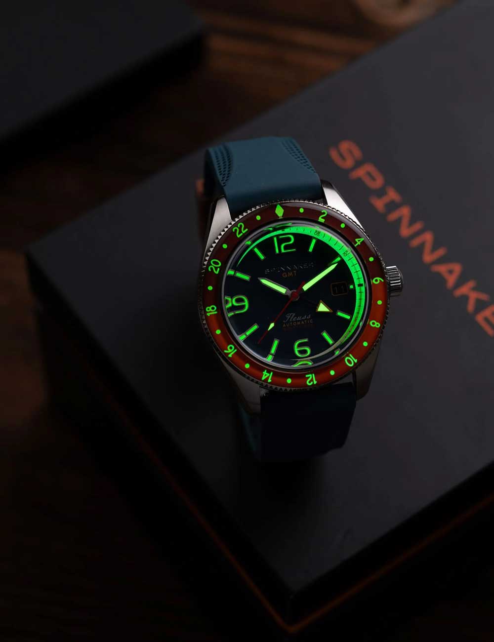 Spinnaker SP-5120-55 men's watch Fleuss GMT Automatic Set 43mm 15ATM