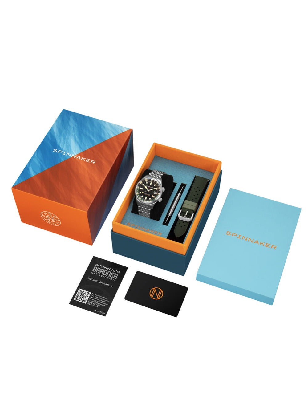 Spinnaker SP-5121-44 men's watch Bradner GMT Automatic 42mm 18ATM
