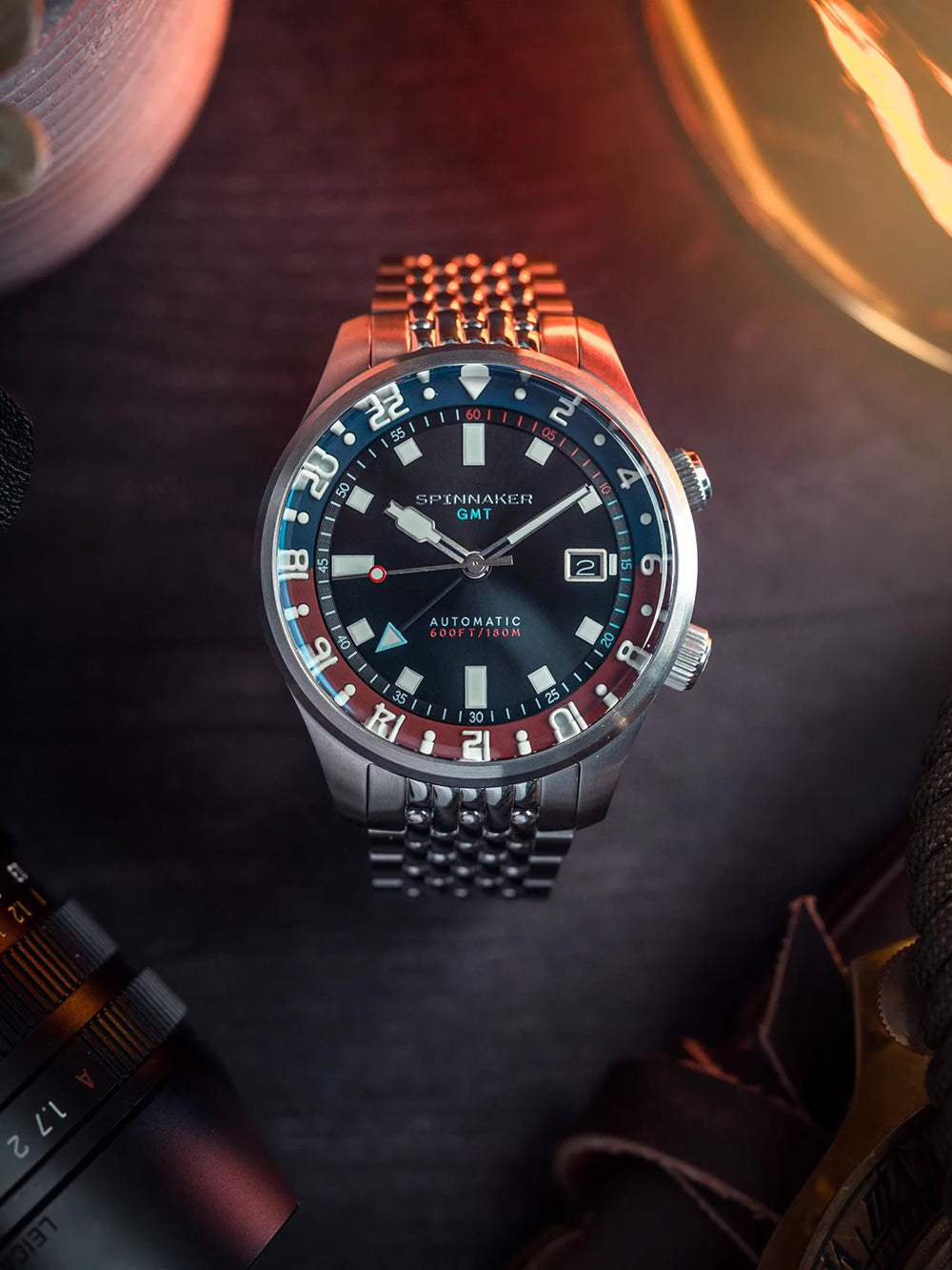 Spinnaker SP-5121-55 men's watch Bradner GMT Automatic 42mm 18ATM