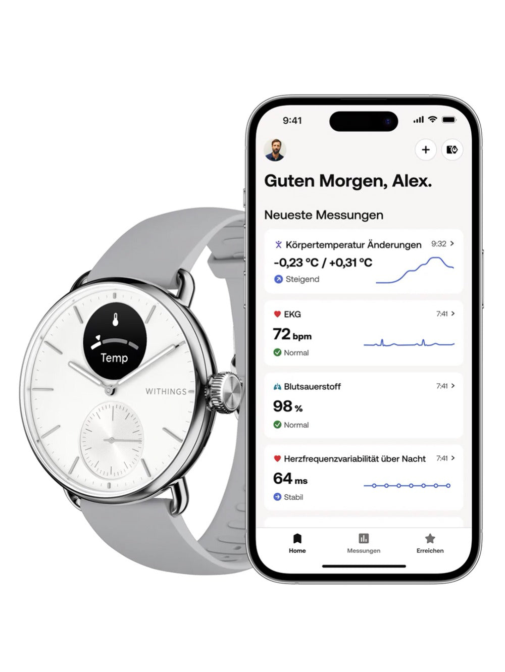 Withings HWA10-model 2-All-Int Scan watch 2 White 38 mm 5ATM