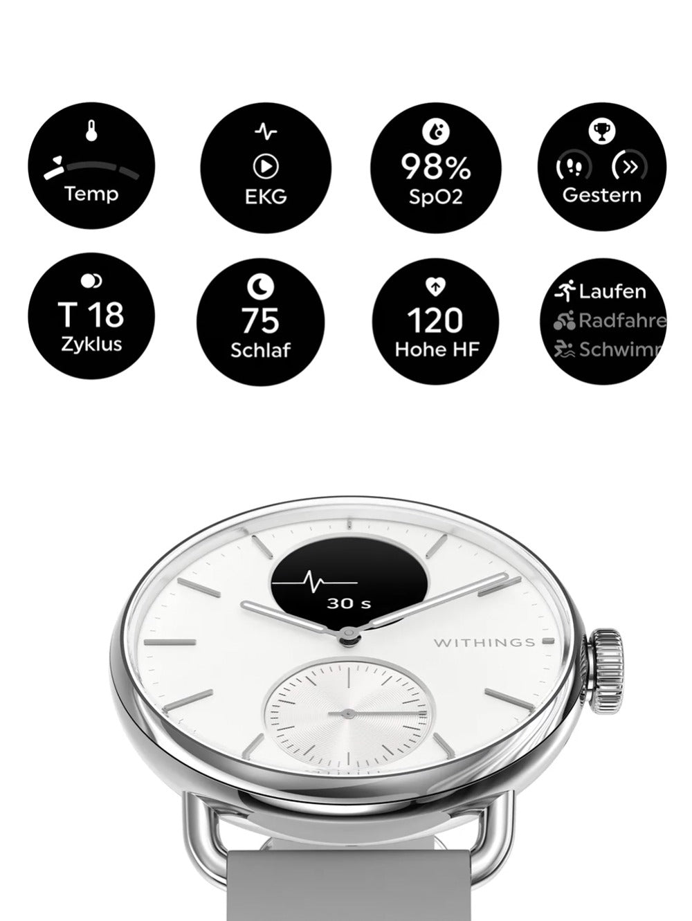 Withings HWA10-model 2-All-Int Scan watch 2 White 38 mm 5ATM