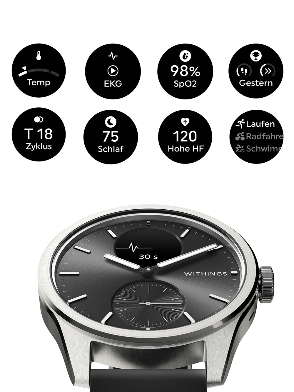 Withings HWA10-model 4-All-Int Scan watch 2 Black 42 mm 5ATM