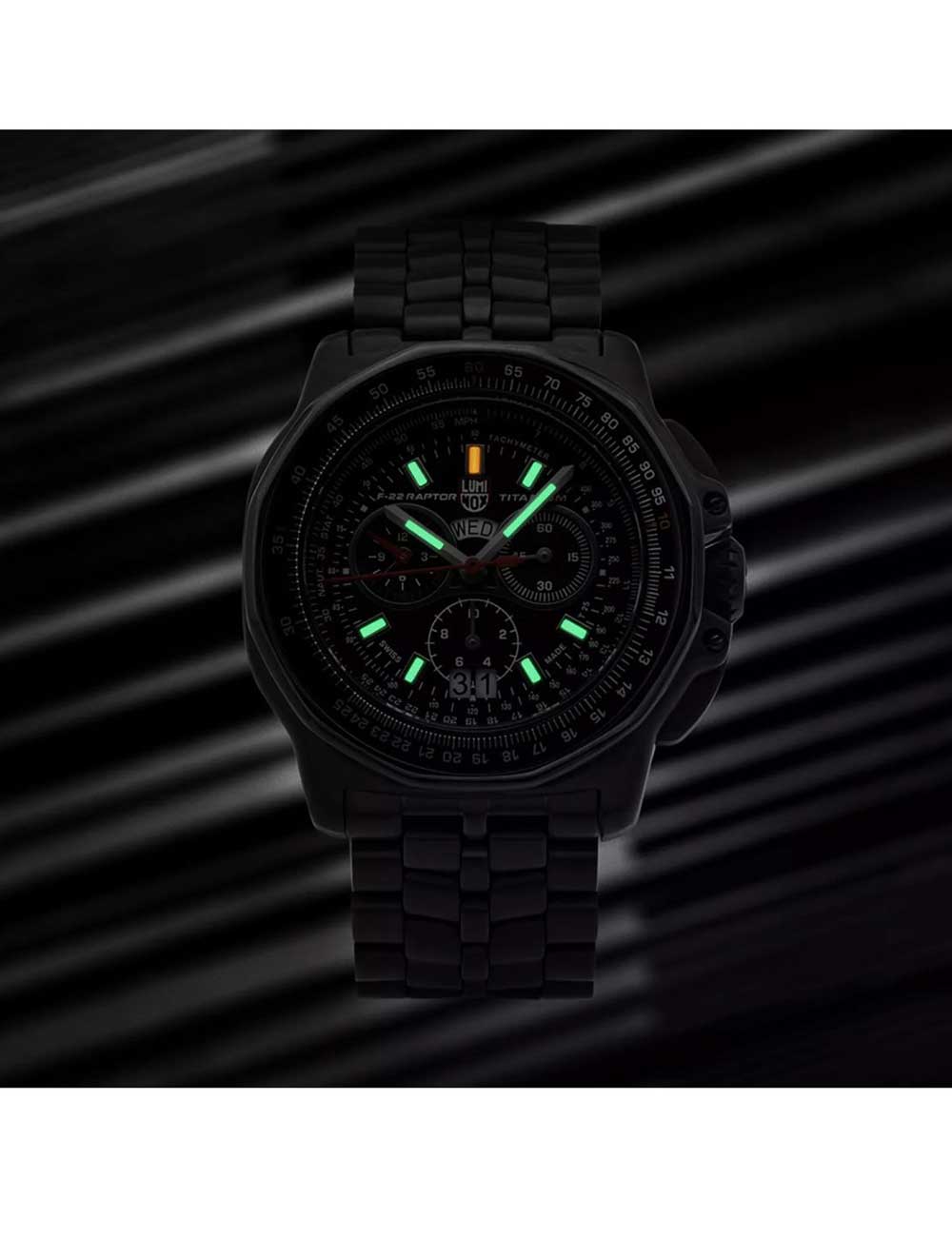 Luminox XA.9272 men's watch F-22 Raptor Titanium Chronograph 44mm 200M