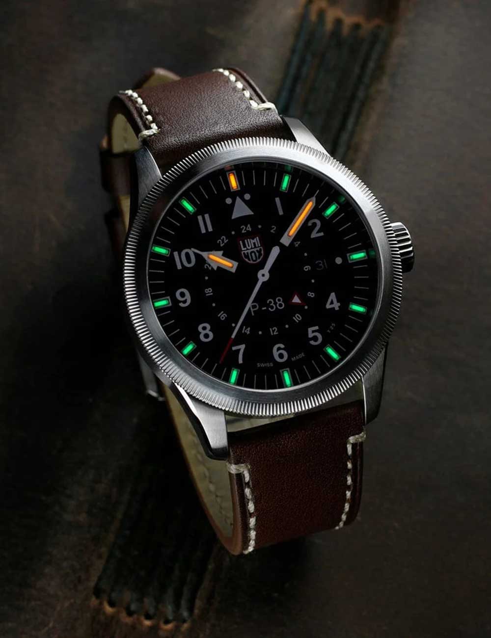 Luminox XA.9521 men's watch P-38 Air Pilot GMT 42mm 100M