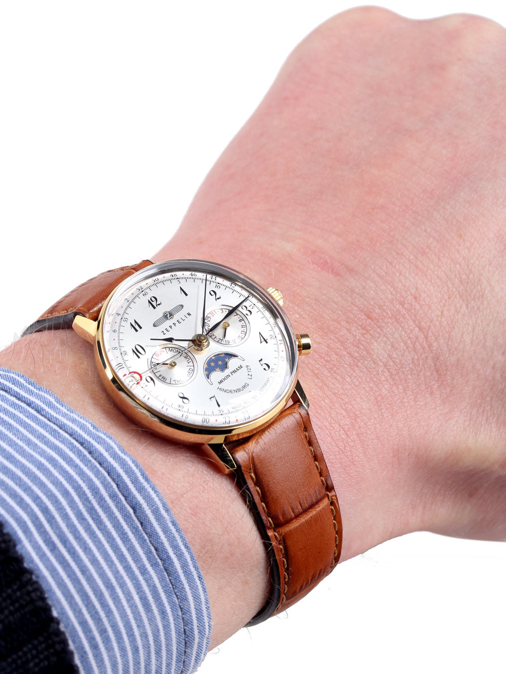Zeppelin 7039-1 Hindenburg Moonphase 3 ATM 36mm
