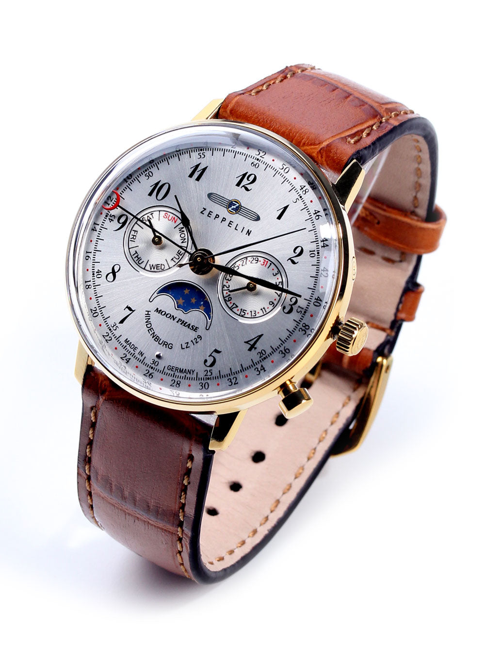 Zeppelin 7039-1 Hindenburg Moonphase 3 ATM 36mm