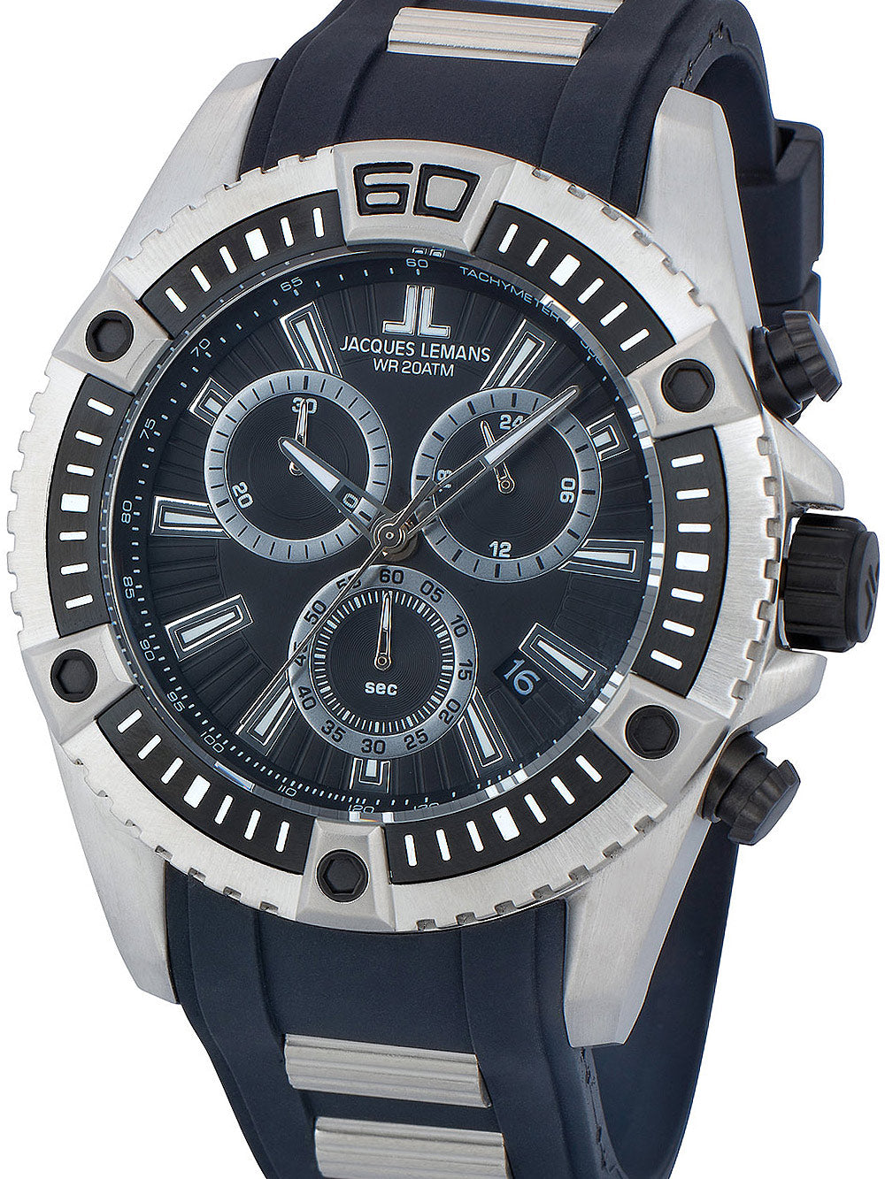 Jacques Lemans 1-1805B Liverpool men's watch Chronograph 46mm 20 ATM