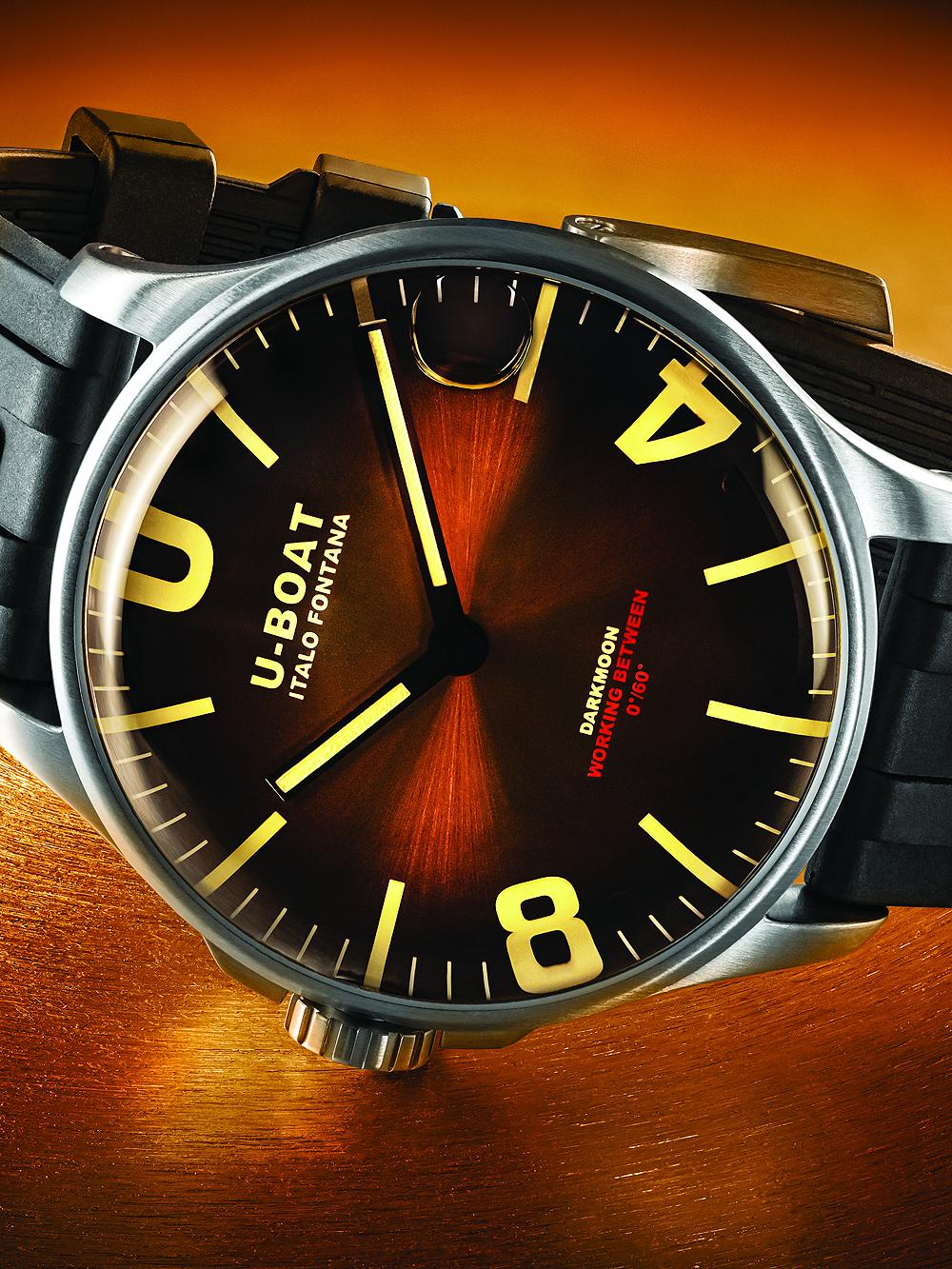 U-Boat 8703/B Darkmoon Brown SS Soleil 44mm 5ATM